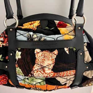 Salvatore Ferragamo Black Tiger Jungle Handbag
